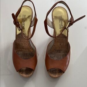 Michael Kors Tan Wedge Sandals